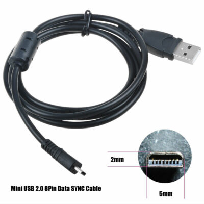 PwrON 3.3ft USB Data Sync Cable For Nikon Coolpix Cameras – L28 L27 L5 P5100 – Black