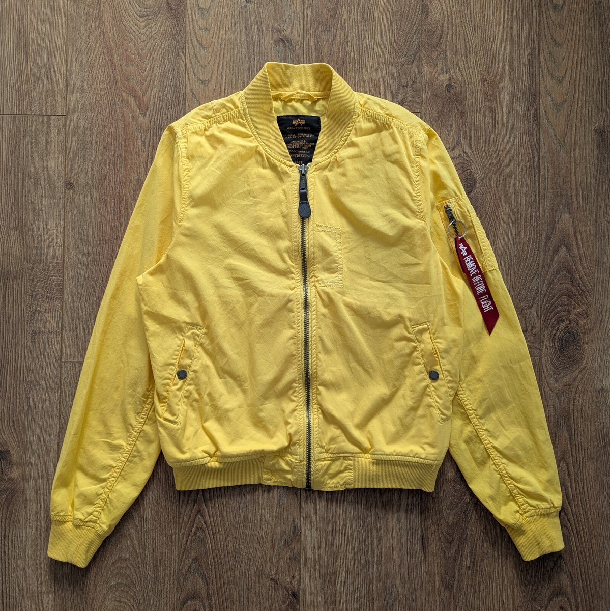 ※美品※ MA-1 【ALPHA INDUSTRIES】Lsize Alpha Industries MA-1 Yellow Light Men's Bomber Jacket Size
