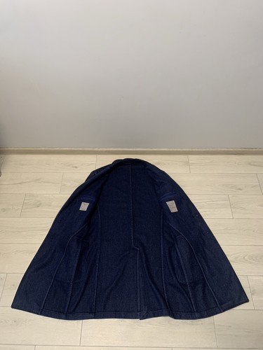 L.B.M 1911 Mens Wool/Cashmere Patch Pockets Navy Blue Overcoat Size 48 - Picture 8 of 11