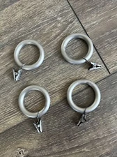 Pottery Barn Curtain Drapery Ring Clips Pewter 2” Diameter Set Of 4, *Read*