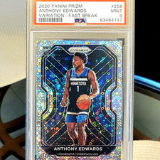 Anthony Edwards - ROOKIE - 2020 Panini Prizm VARIATION Fast Break Prizm - PSA 9