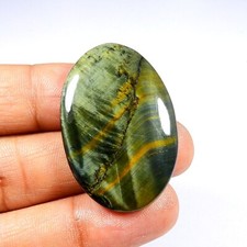 Blue Flashy Tiger Eye Gemstone Oval Shape Natural Cabochon Loose 48 Cts 9856