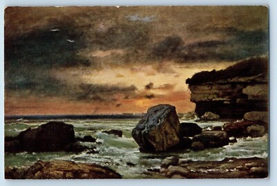 Chicago Illinois Postcard Etretat Normandy Coast Art Museum 1940 Vintage Antique