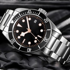 41mm CORGUET black dial Sapphire Glass Japan NH35A Automatic diving mens Watch