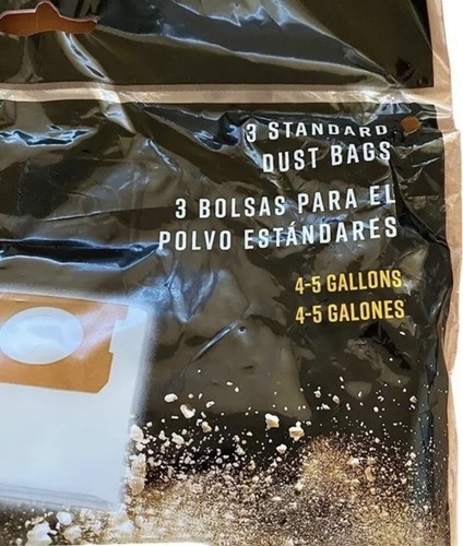 2 paquetes de bolsas de polvo secas al vacío estándar Vacmaster de 4-5 galones para Shop-Vac - 6 bolsas - Imagen 3 de 4