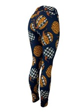 Plaid Leopard Spotted Pumpkin Halloween Leggings - Multiple Sizes Kid Sizes