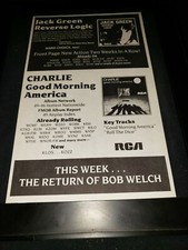 Jack Greene/Charlie/Bob Welch Rare Original Radio Promo Poster Ad Framed