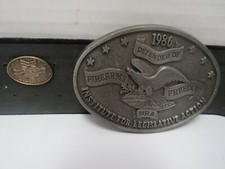 NRA 1986 Defender of Firearms And Freedom Vintage Belt Buckle With Pin