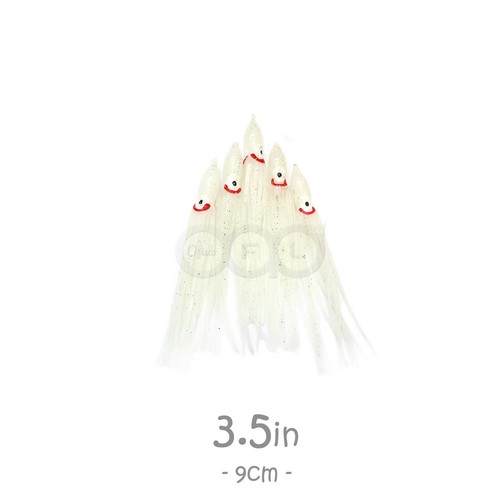 50pcs pack 3.5" 3 1/2" 9cm Squid Skirt Hoochies Rock Fish soft Lures Octopus New - Picture 7 of 15