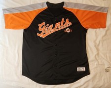 Mens Dynasty MLB San Francisco Giants Jersey Baseball Black Gray Orange 2XL 