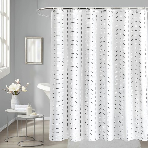Shower Curtain Printed Polyester Fabric Curtains With 12 Hooks Bathroom Décor - Picture 61 of 200