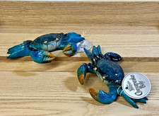 Blue Crab Resin Figurine 4.33" - Coastal Nautical Decoration - New s