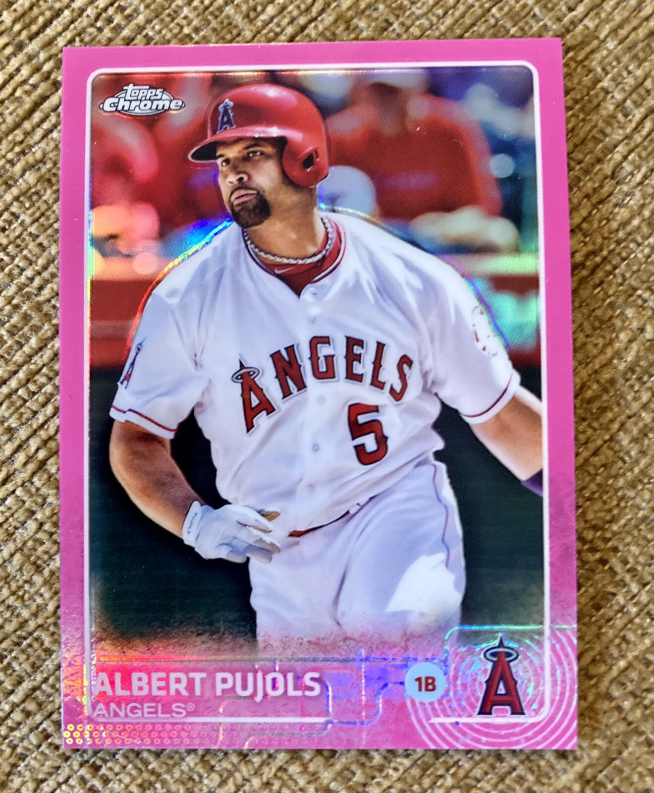 2015 Topps Chrome Pink Refractor Albert Pujols #113 Angels Cardinals