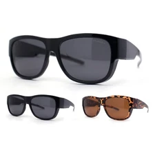 Polarized 57mm Rectangular Wear Over Glasses Large Fit-Over Sunglasses