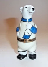PEINT MAIN LIMOGES TRINKET-POLAR BASEBALL