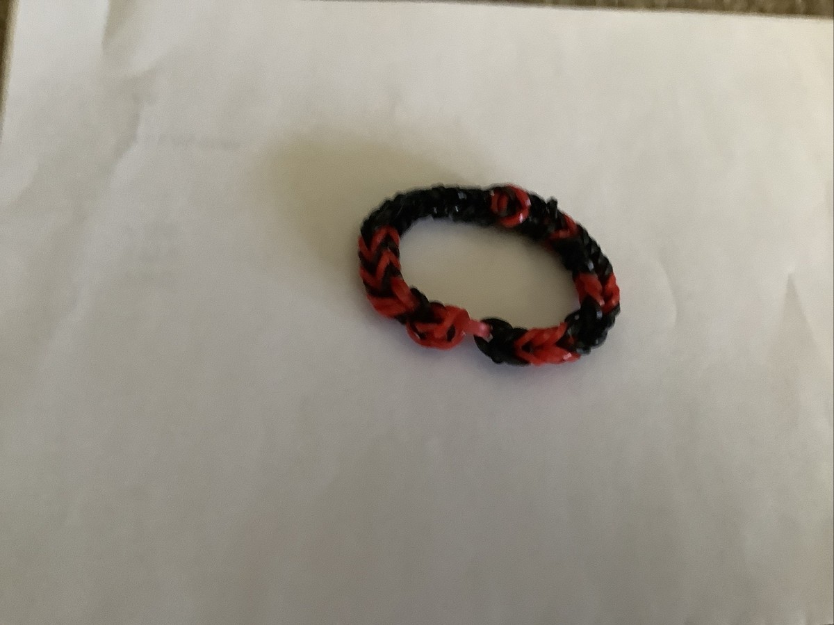 Red And Black Loom Bracelet 6inch