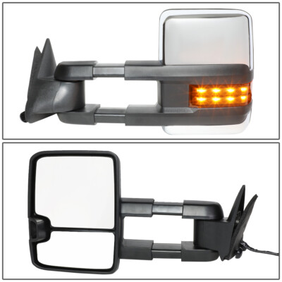 Speed Daddy Black Powered Towing Mirrors For 88-02 Chevy GMC C/K – Amber LED