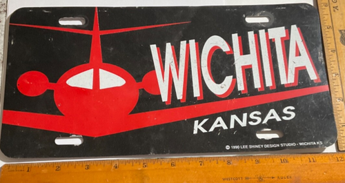 Wichita Kansas Front License Plate Tag Airplane Aircraft