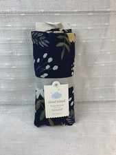 Baby Blanket Cloud Island Navy Blue Floral Muslin Swaddle Lovey Flower Girls NEW