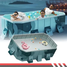 About 3M Family/Kids/Adults Foldable Swimming Pool Above Ground Garden Outdoor