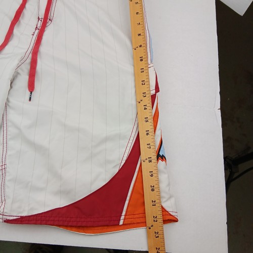Fox Boardies Deluxe Board Shorts w/ Pocket Men Size 36 White Orange Wax Comb - Picture 6 of 17
