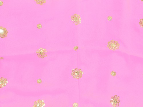 Pink Saree Sari Bridal Indian Pakistani Designer Sequin Bollywood Robe Kaftan NW - Picture 5 of 6