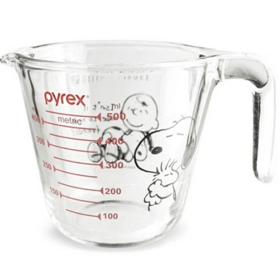 Pyrex Snoopy Measuring Cup 16.9oz(500ml) Tempered Glass Heat Resistant