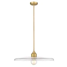 Z-Lite Paloma 1-Light Olde Brass Island Pendant Light with Glass Shade
