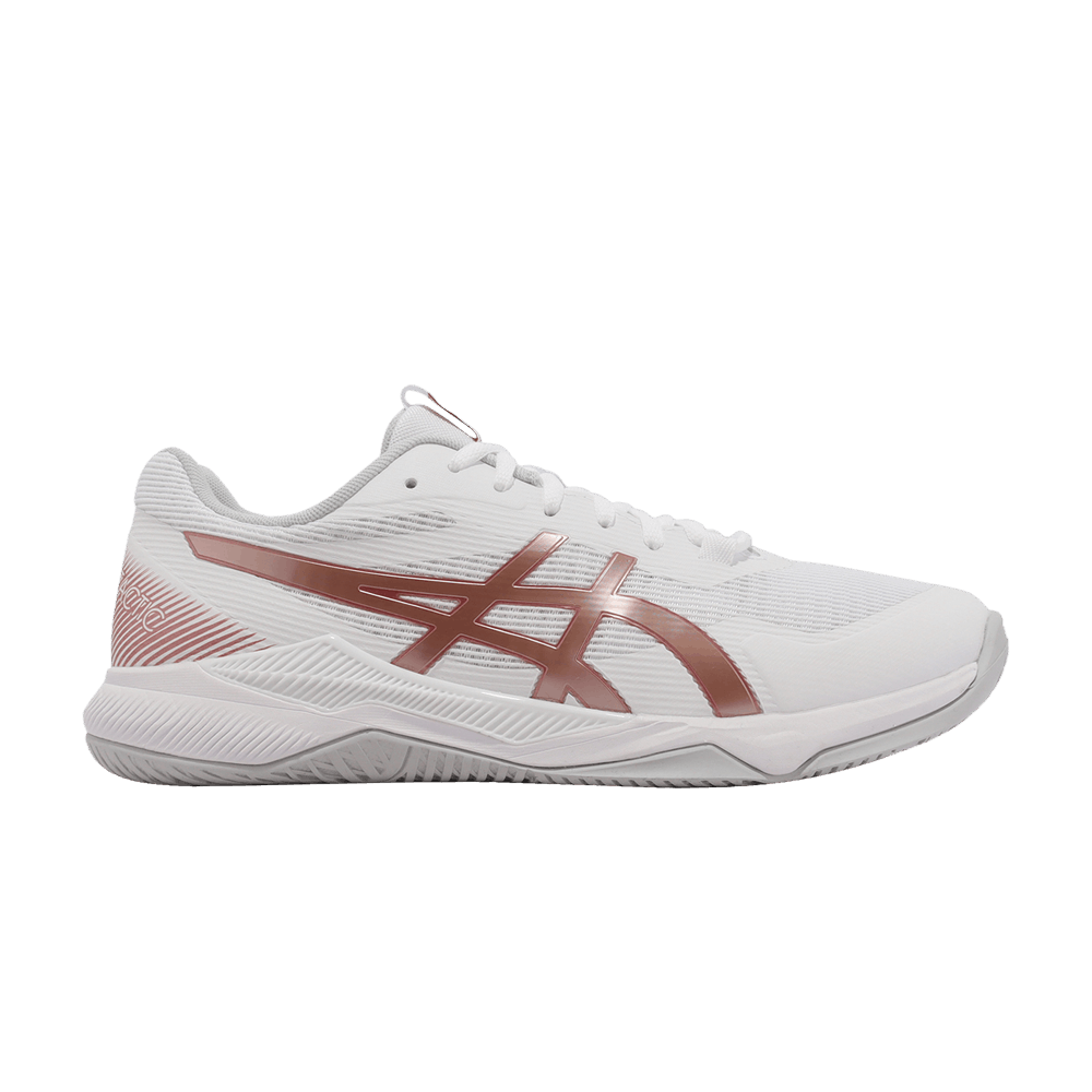 ASICS Gel Tactic White Rose Gold Volleyball Shoes 1073A062-100