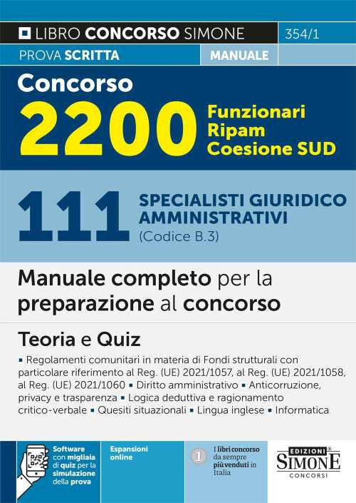 Concorso 2200 Funzionari Ripam Coesione Sud. 111 Specialisti Giuridico Amministr