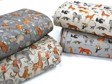 ANIMAL SAFARI e ZOO Cotone Lino Look Tessuto Cuscini Tende Tende Artigianali