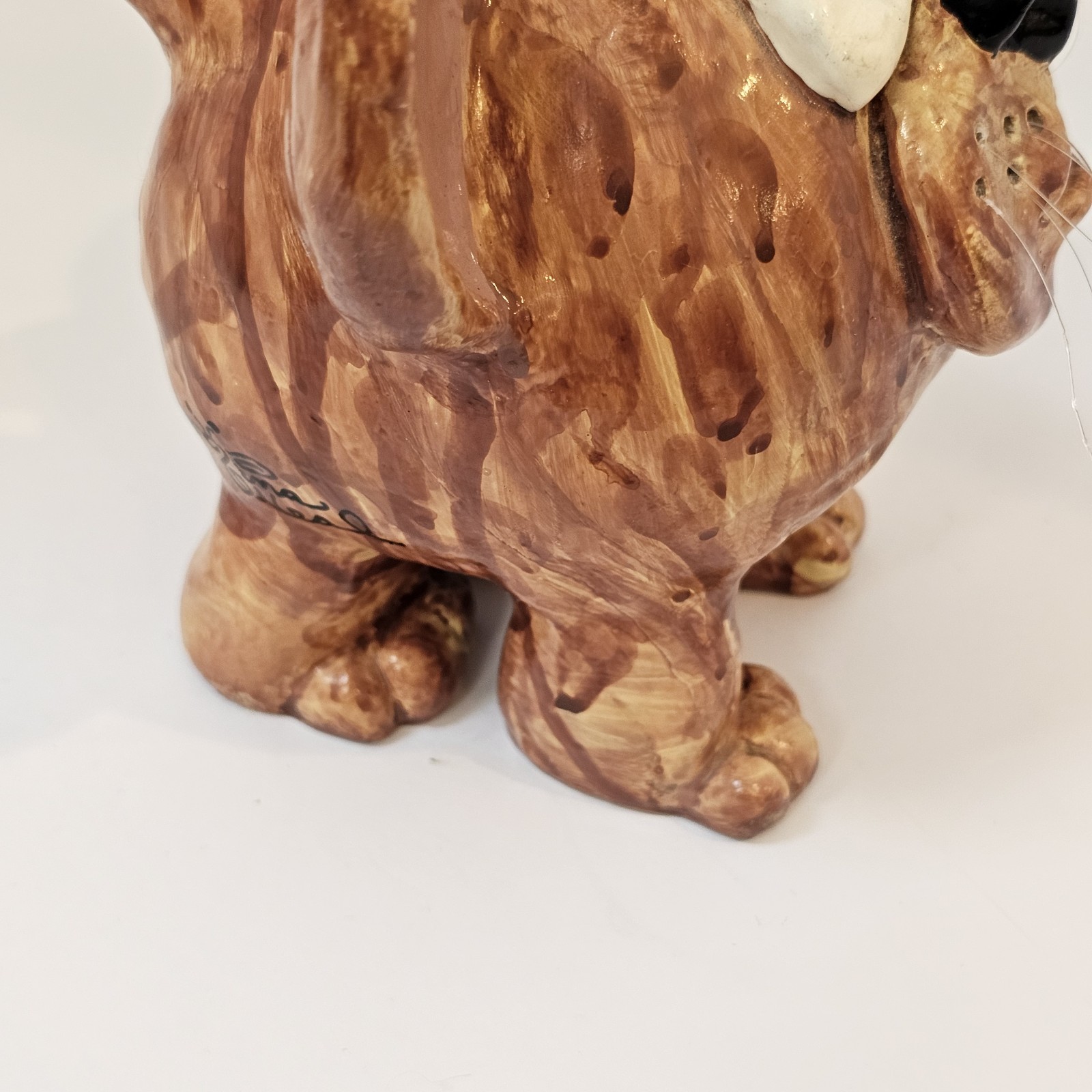 Crazy Mountain Tina Neal Original Handmade Clay Cat Critter Coin Bank VTG Signed