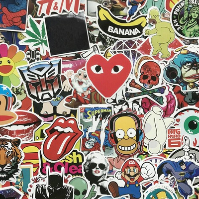 #ad 100 Pack Vinyl Skateboard Stickers Bomb Luggage Laptop Graffiti Decals Lot Cool $8.98