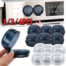 1-4Pack Clear Stove Knob Safety Covers - Child Proof Lock for Kids Toddlers Baby