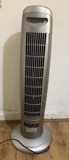 Large Vintage Silver KAZ Tower Floor Fan Oscillating Free Standing 77cm Working