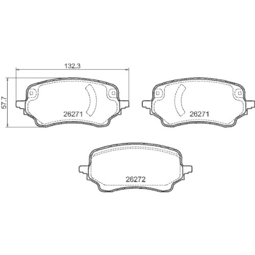 Plaquettes de frein Hella 8DB 355 040-991 sans sifflement pour Ford et AMC