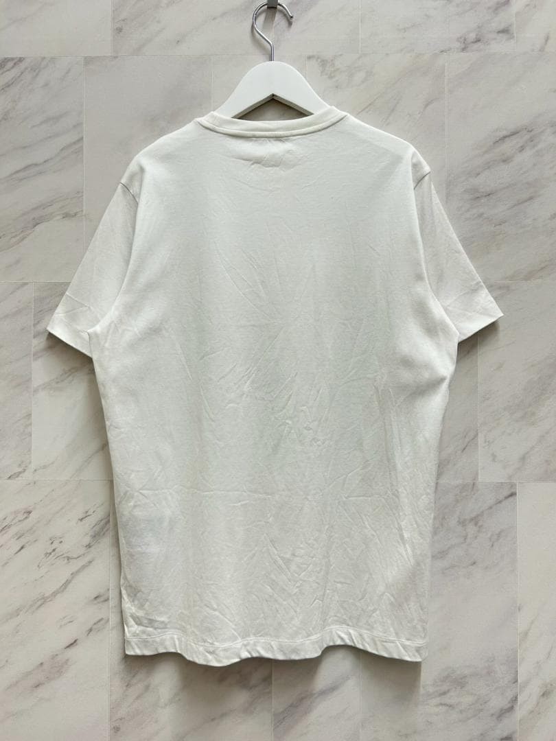 Prada Triangle Logo Print Short Sleeve T-Shirt White Good M Size