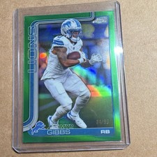 Topps Chrome Jahmyr Gibbs Detroit Lions Green Parallel #84/99 Football Card