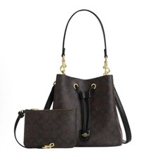 Coach Roan Bucket Bag Signature Canvas CBH07 Dark Brown New Outlet