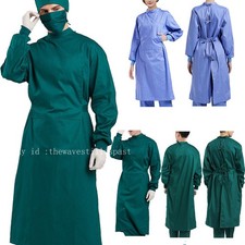 Men Women Surgical Gown Lab Coat Protective I...