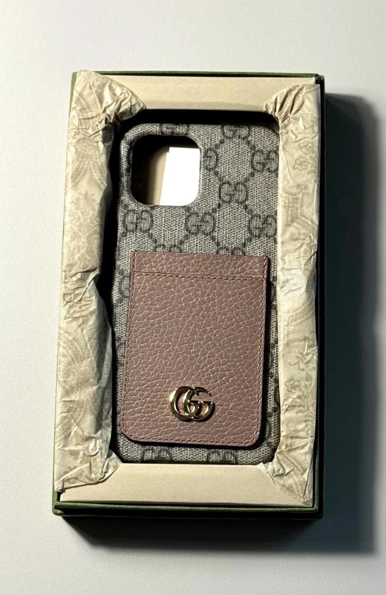 Gucci GG Supreme Canvas Phone Case with Card Holder for iPhone 12