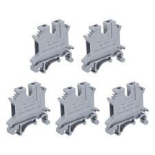 DIN Rail Mount Terminal Blocks Screw Type Clamp Grey UK2.5B Pack of 40