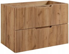 Armadio Armadietto Bagno Lavandino Lavabo Mobile Senza Pomelli 80cm VENA Marrone