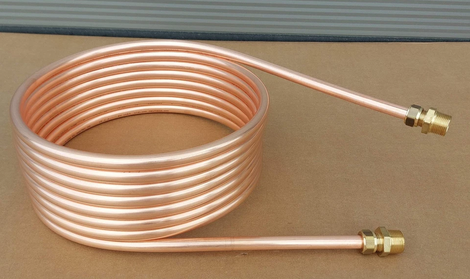 Spirale Poolheizung Kupferrohr 15x1mm Außend. ca. 255mm 5m-15m 1/2 oder 3/4" An. - Bild 3 von 4