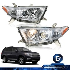 Headlights Pair For 2011-2013 Toyota Highlander Chrome 11 12 Headlamp Leftright
