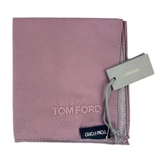 100 new TOM FORD Silk Pocket Square Dust Pink Grosgrain Genuine 260596