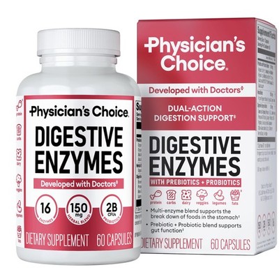 Physician's CHOICE Digestive Enzymes for Bloating & 60 Count (Pack of 1) 