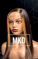 Glueless Lace Front Human Hair Wigs Custom Color 180 Density Remy BodyWave  