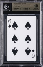 2016 MARIO PIKACHU PLAYING CARDS POKEMON CENTER 6 OF SPADES BGS 10