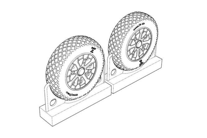 Brengun BRL72217 - 1:72 F4U Corsair Diamond Thread Wheels Set - New